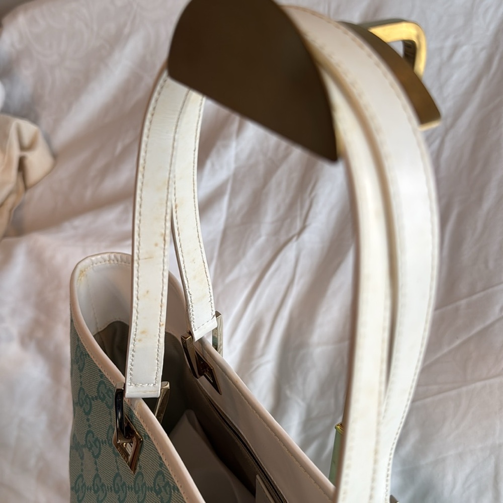 Gucci Guccissima Teal Canvas Tote - Picture 3 of 12